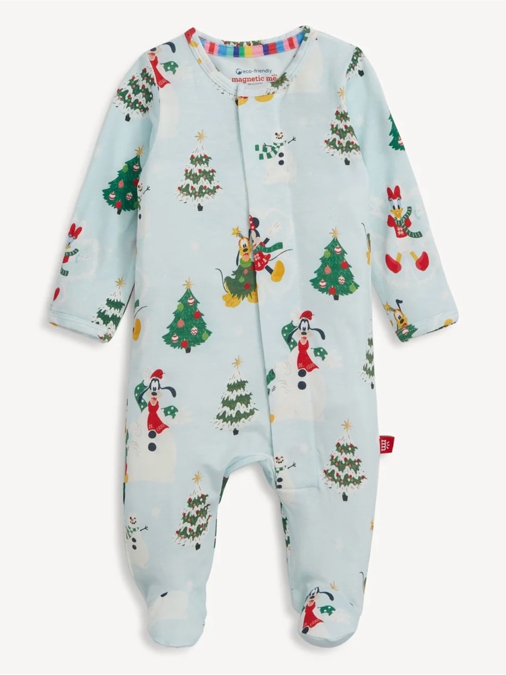 New 3-6m Magnetic Me Mickey & Friends Snow Footie Christmas Holiday PJs Baby